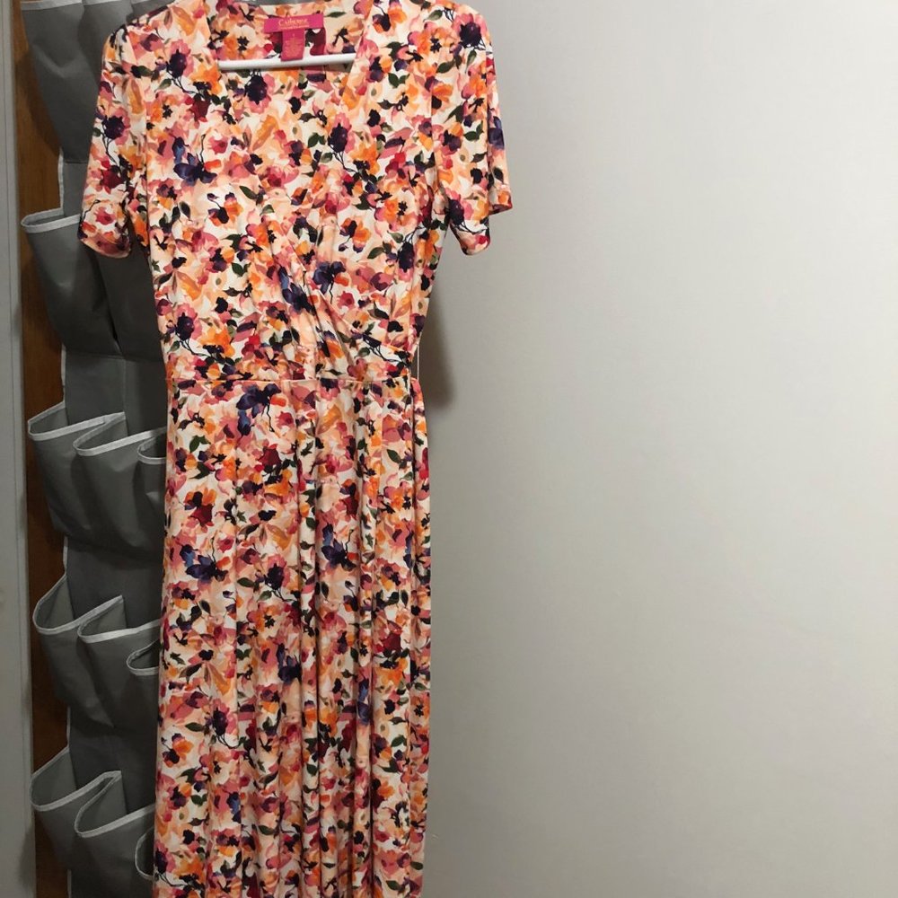 Catherine Malandrino long floral wrap dress